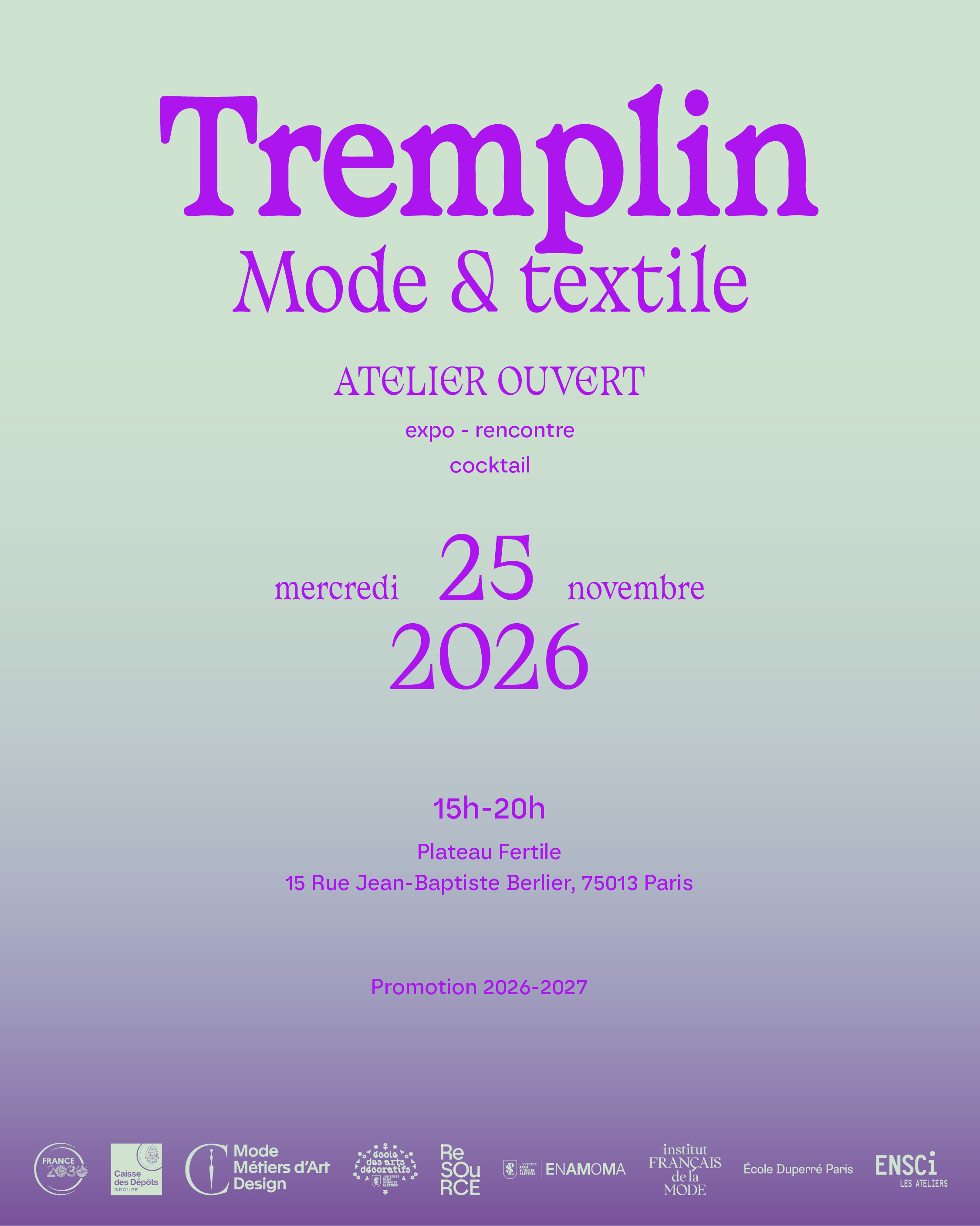 Tremplin Mode & Textile : Atelier Ouvert